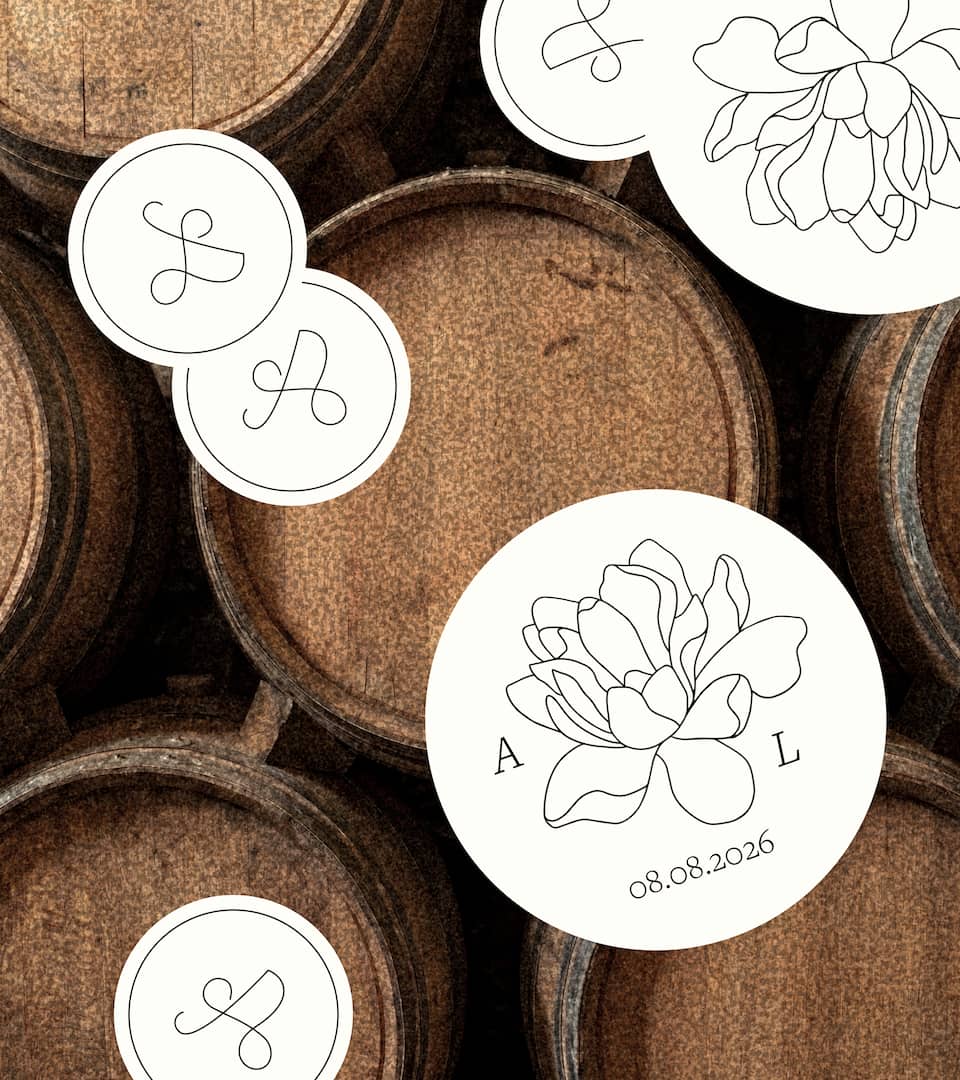 wine label wedding